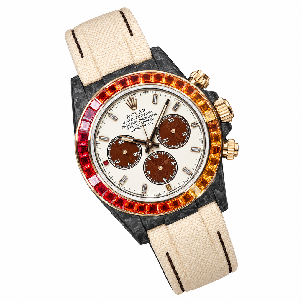 Rolex Sunset Bezel Ivory Dial Watch