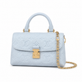 Louis Vuitton Mini 2-Way — Bleu Glacier Empreinte, Gold Chain, Round Top Handle & LV Medallion