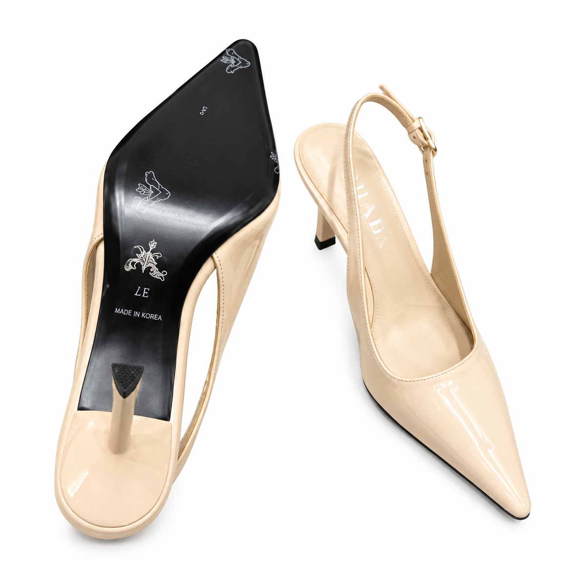 Prada Beige Pointed-Toe Buckled Slingback Pumps