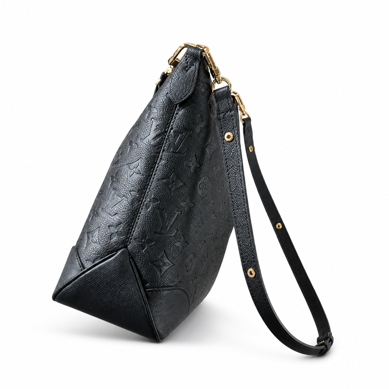Louis Vuitton Boulogne — Noir Monogram Empreinte, Gold Chain & Bow Zip Pull