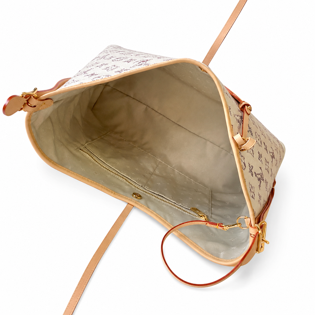 Louis Vuitton Neverfull MM — Monogram Bloom Floral Canvas, Rose & Lilac Watercolour, Vachetta Trim