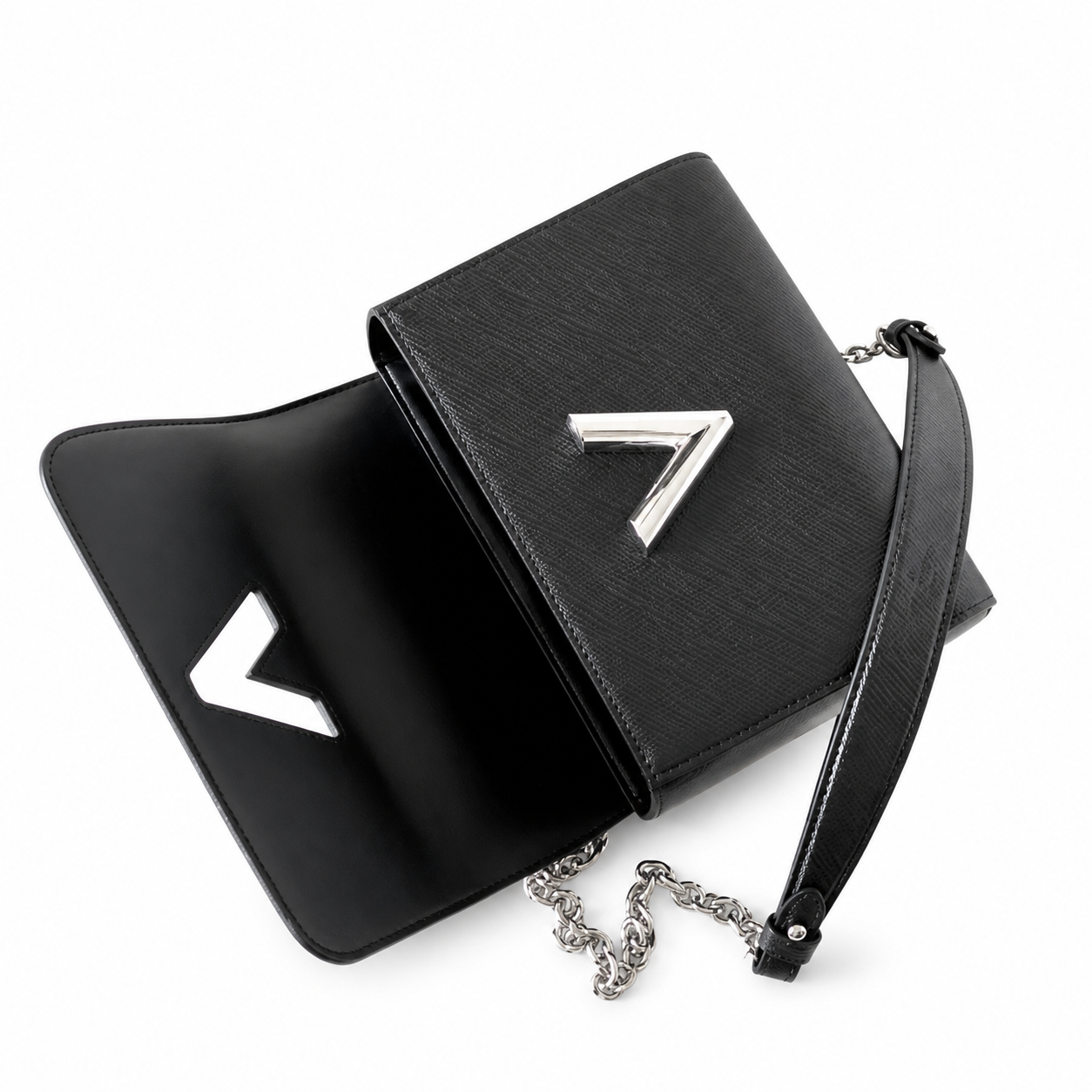 Louis Vuitton Twist MM — Noir Black Epi Leather, Silver Chain