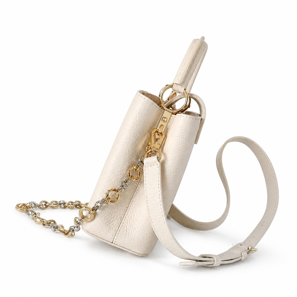 Louis Vuitton Capucines BB — Taurillon Leather in Crème with Gold LV Clasp & Wide Strap