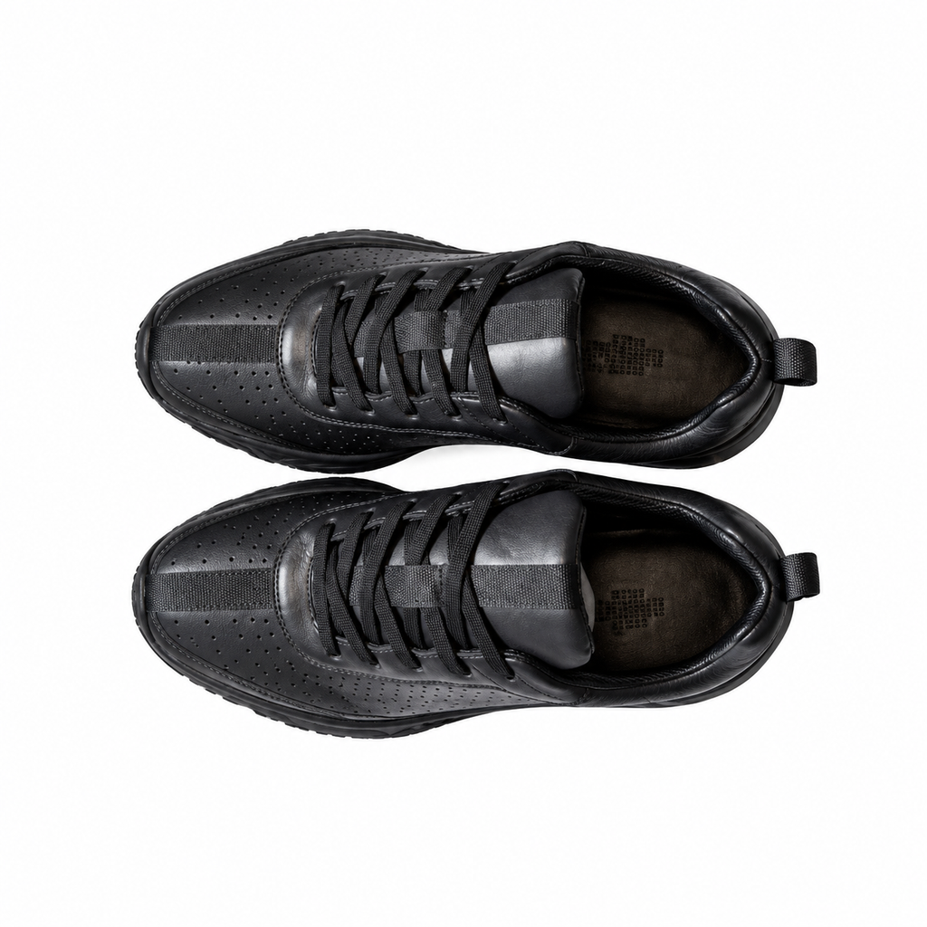 Hermès Black Perforated Low-Top Lace-Up Shoes