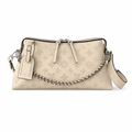 Louis Vuitton Mahina Belt Bag — Crème Ivoire Triangular Cone, Silver Chain & Leather Luggage Tag