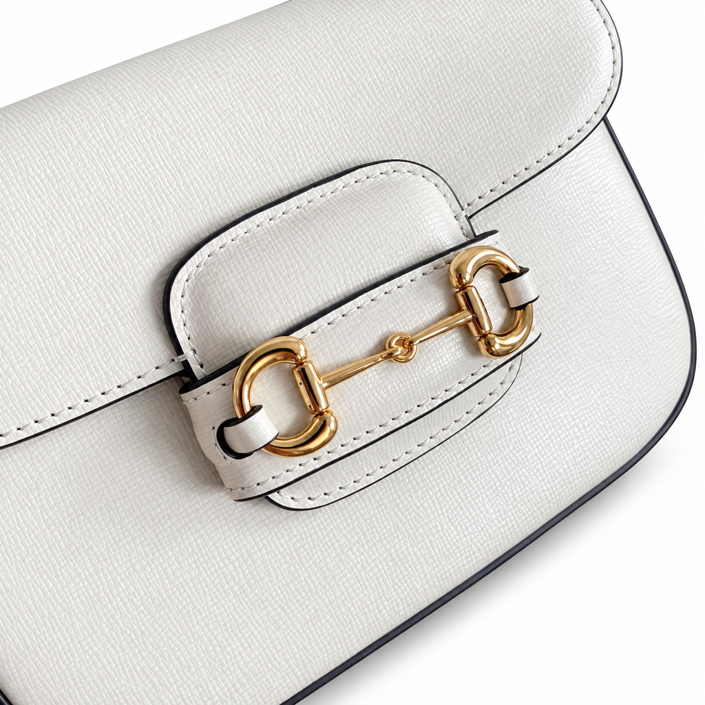 Gucci Horsebit 1955 Mini Crossbody Bag in Full White Leather