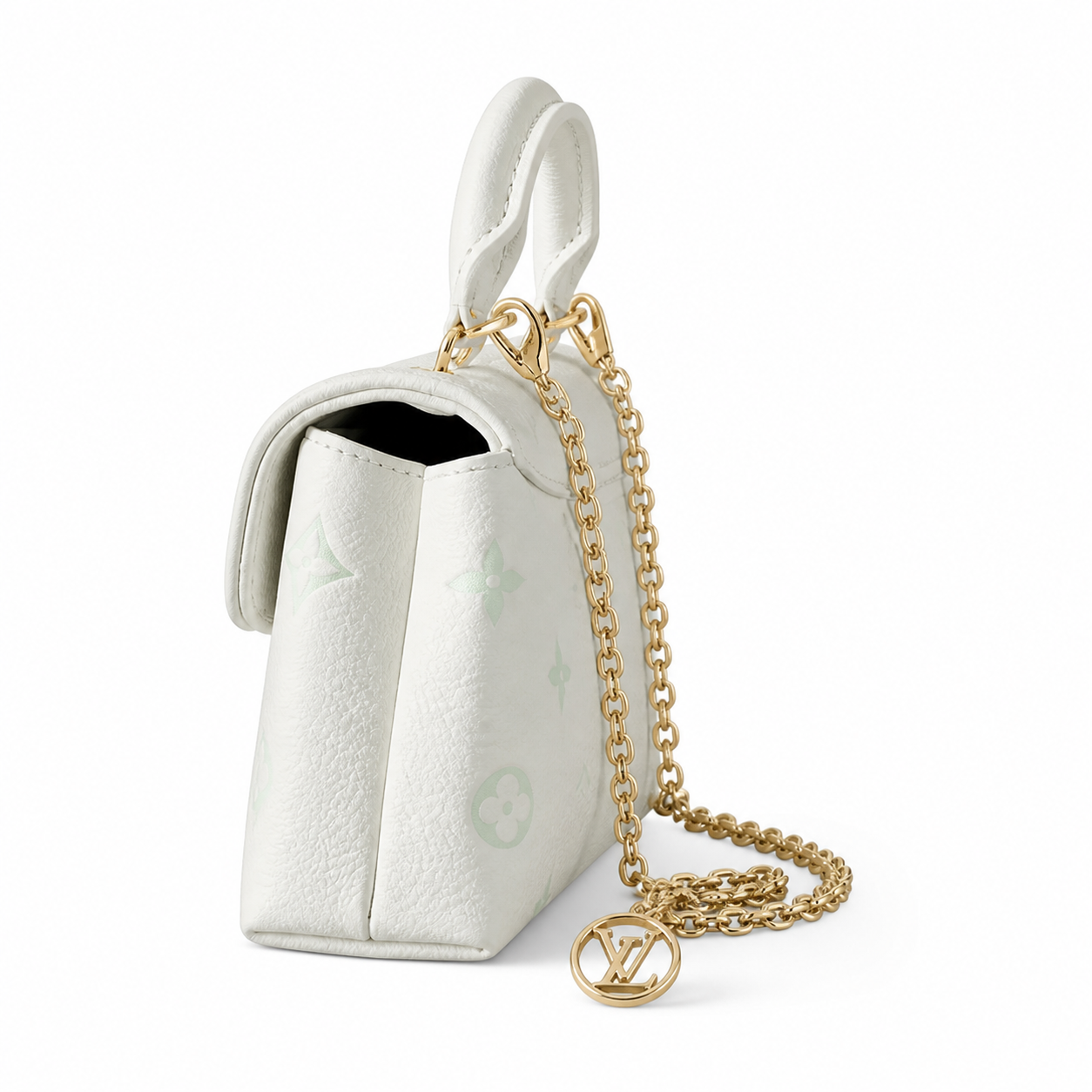 Louis Vuitton Madeleine BB — Monogram Empreinte Leather in Crème with Gold LV Lock