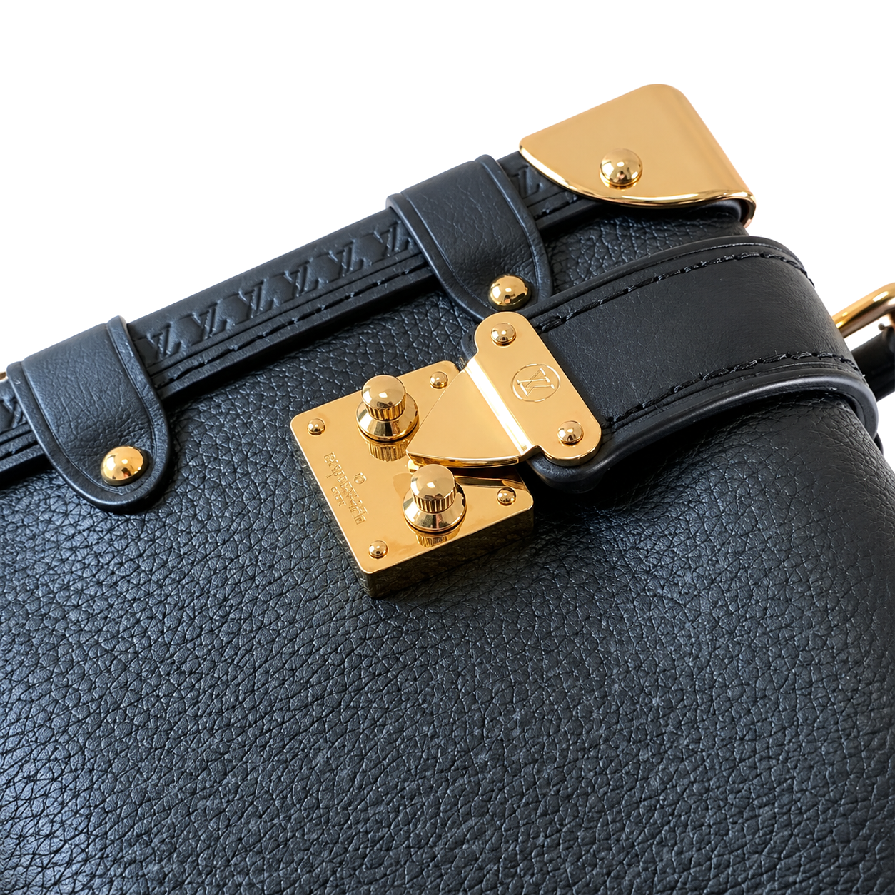 Louis Vuitton Soft Trunk — Noir Empreinte, Eight Gold Corner Plates & Turn-Lock Clasp