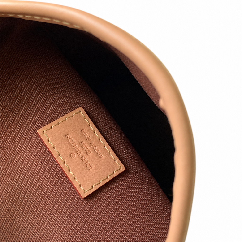 Louis Vuitton Mini Cylinder — Monogram Canvas, Vachetta Top Flap & Gold Clasp
