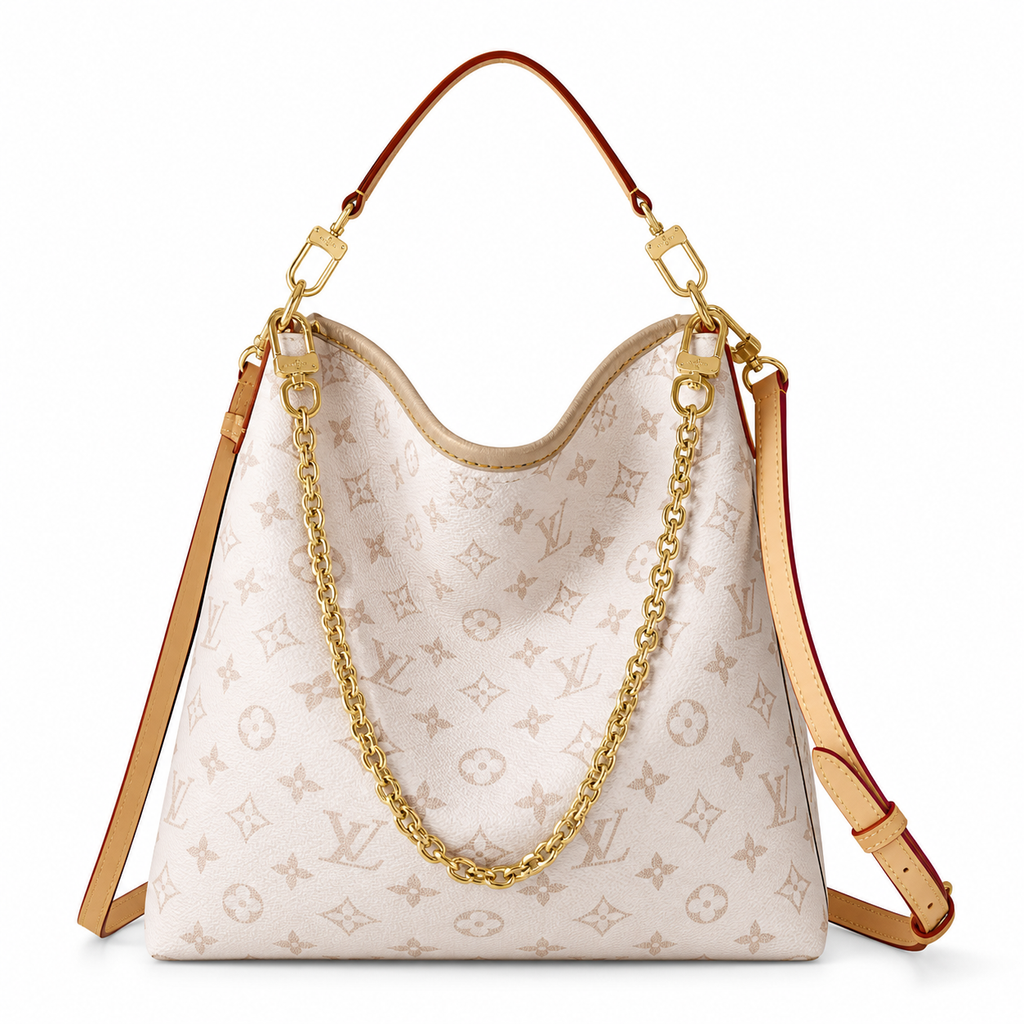 Louis Vuitton Slide Pochette — Monogram Jacquard in Crème with Honey Leather Trim