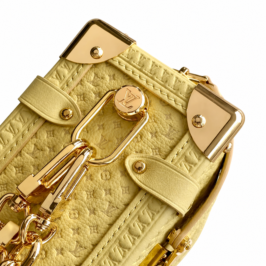 Louis Vuitton Petite Malle Souple — Monogram Quilted Leather in Jaune Poussin with Gold Hardware