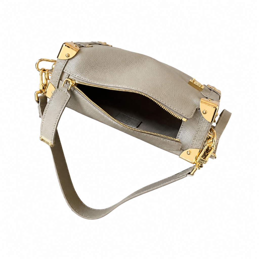 Louis Vuitton Soft Trunk — Tourterelle Grey Taurillon, Gold Corner Fittings & Chain Strap