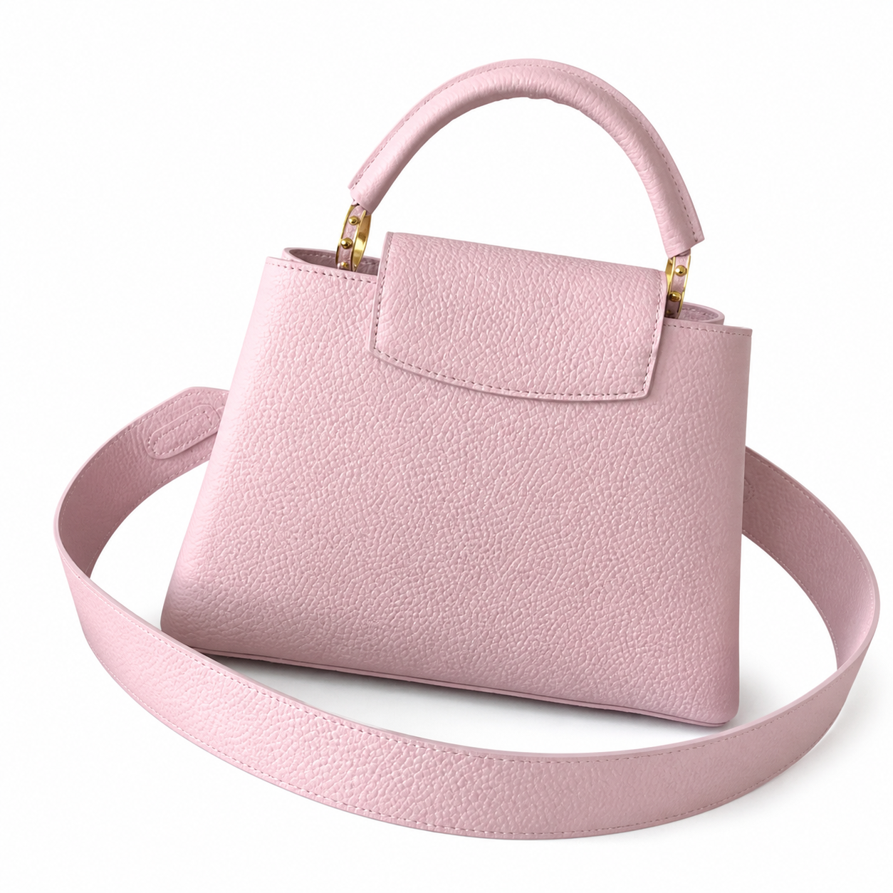 Louis Vuitton Capucines BB — Taurillon Leather in Rose Poudre with Tonal LV Clasp & Gold Hardware
