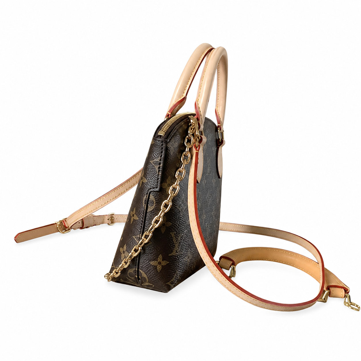Louis Vuitton Boîte Chapeau Souple MM — Monogram Canvas, Vachetta Handles & Gold Chain Drape