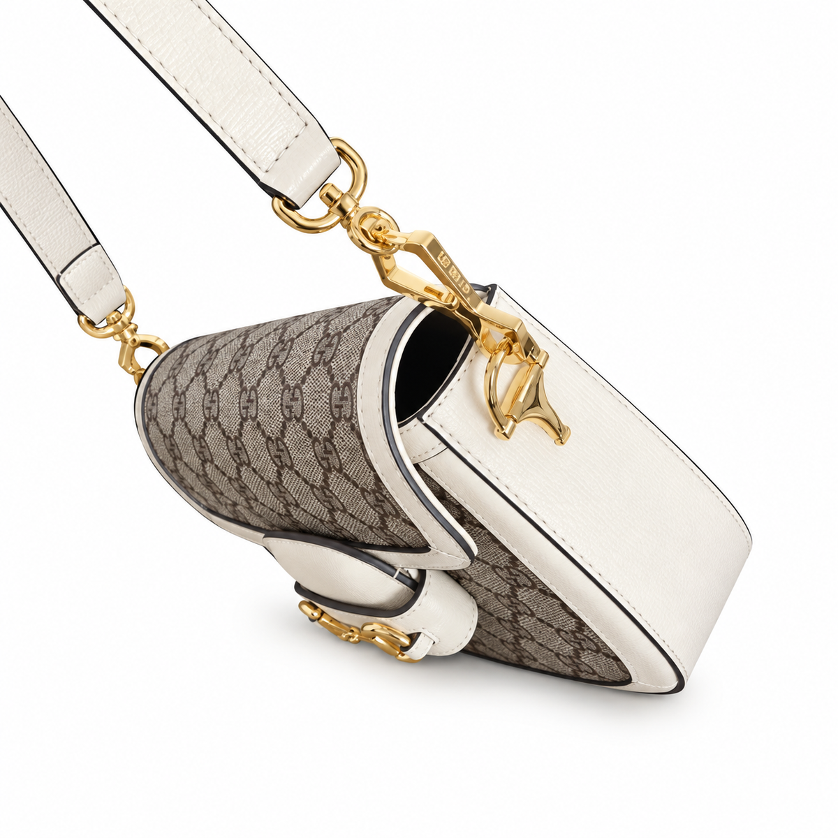 Gucci Horsebit 1955 Mini Crossbody Bag in White Leather