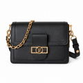 Louis Vuitton Dauphine MM — Noir Smooth Calfskin, Gold Dauphine Lock & Tonal Black