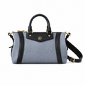 Louis Vuitton Cylinder Bag — Bleu Glacier Metallic, Racing Stripes, Gold LV Badge & Front Flap Pocket