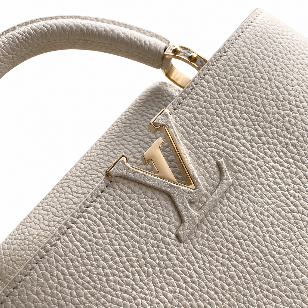 Louis Vuitton Capucines BB — Crème Taurillon, Dual-Layer LV Clasp & Horseshoe Hardware