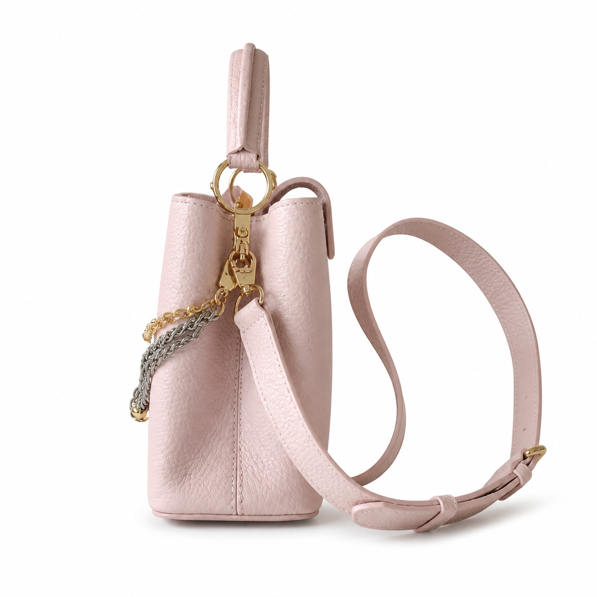 Louis Vuitton Capucines — Rose Poudre Taurillon, Pearl Charm & Dual Chain