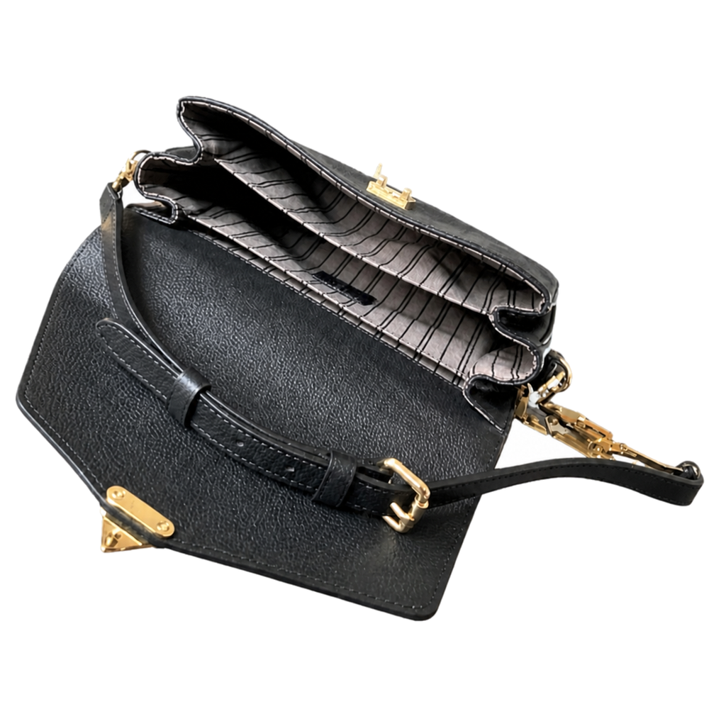 Louis Vuitton Pochette Métis — Black Empreinte, Gold Square Push-Lock, Top Handle & Adjustable Strap