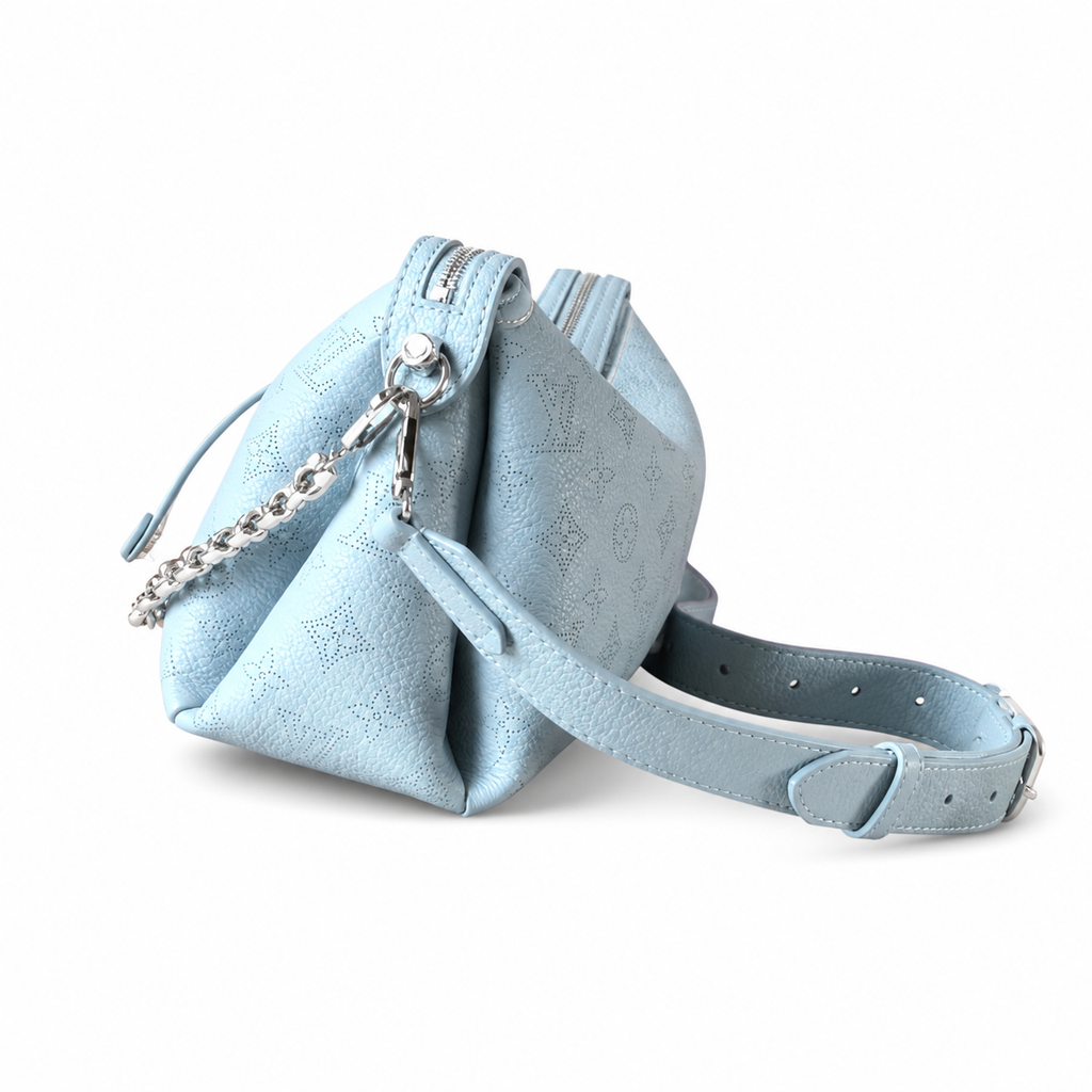 Louis Vuitton Carryall Dark PM — Mahina Perforated Leather in Bleu Glacier