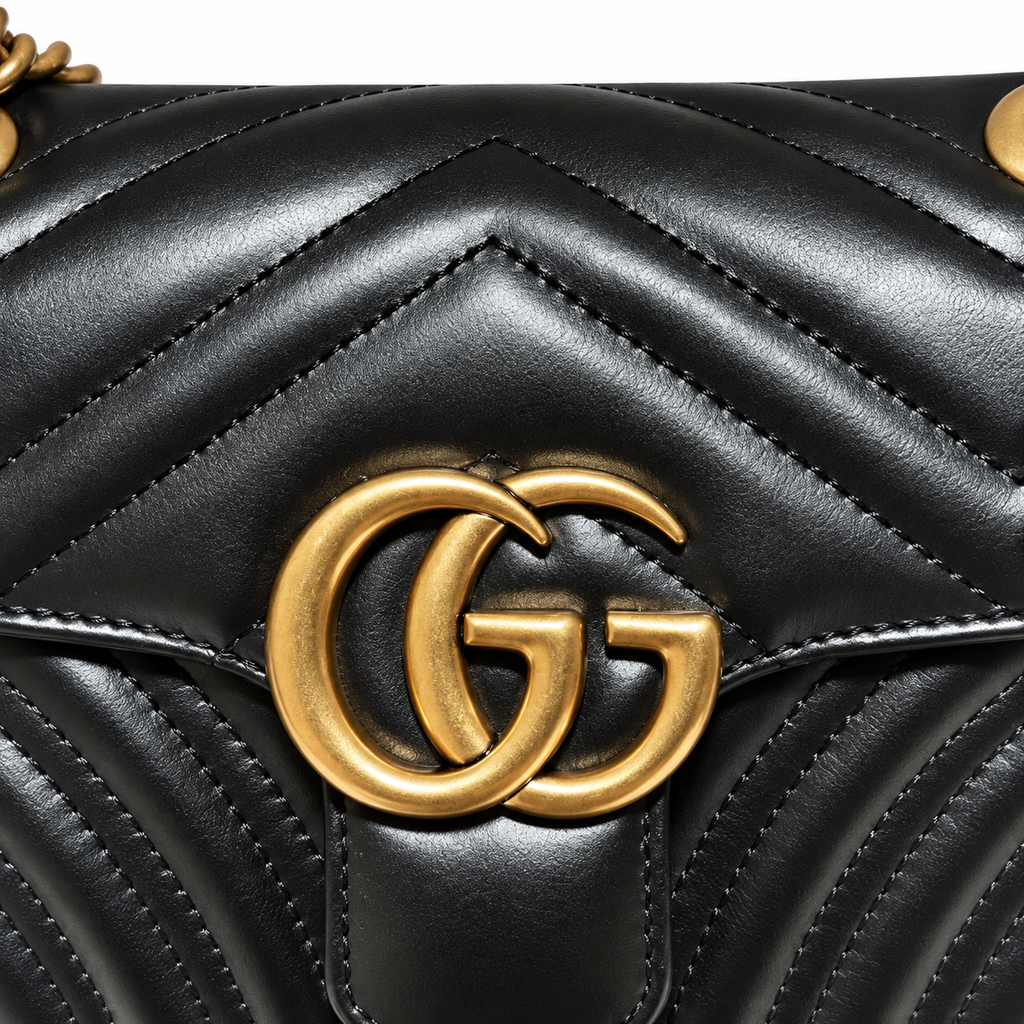 Gucci GG Marmont Small Flap Bag in Black Matelassé