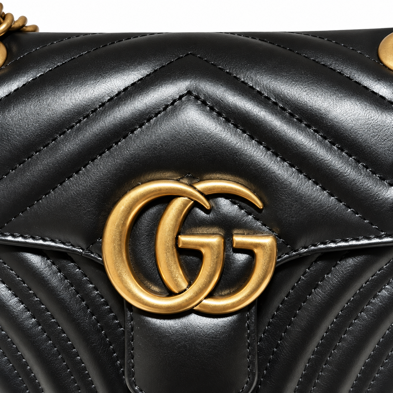 Gucci GG Marmont Small Flap Bag in Black Matelassé