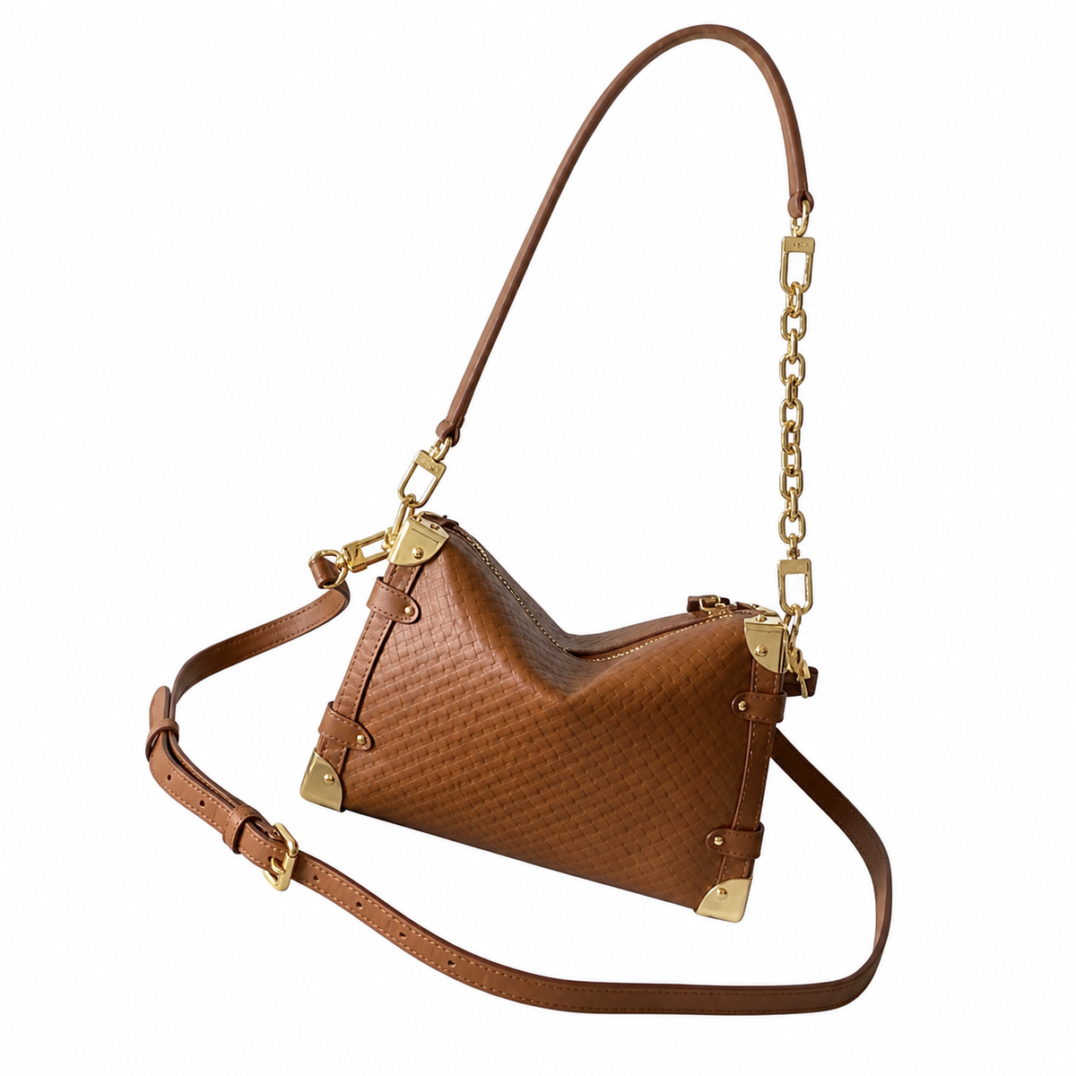 Louis Vuitton Petite Malle — Monogram Quilted Leather in Noisette with Gold Hardware