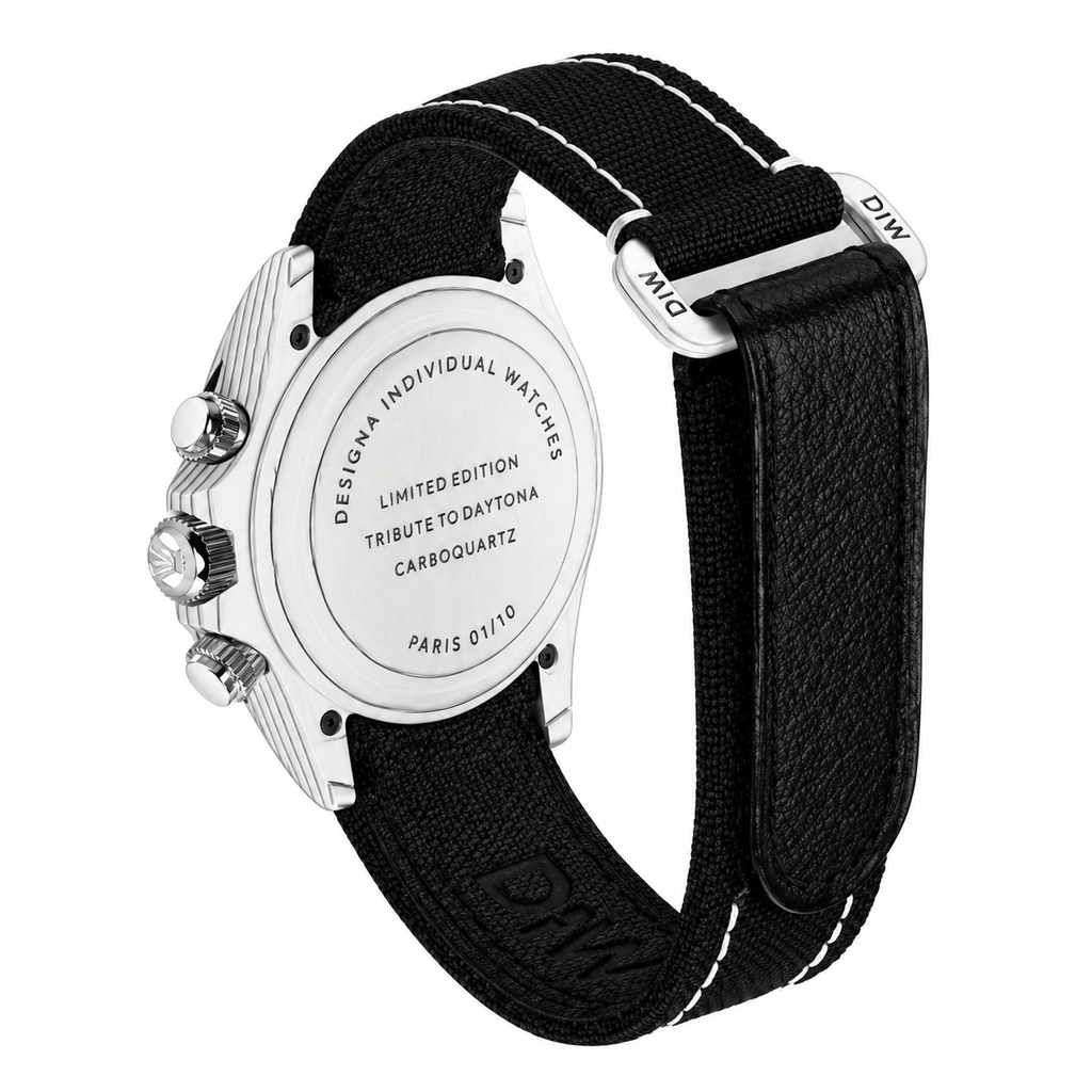 Rolex Panda Dial Watch with Black Woven Strap