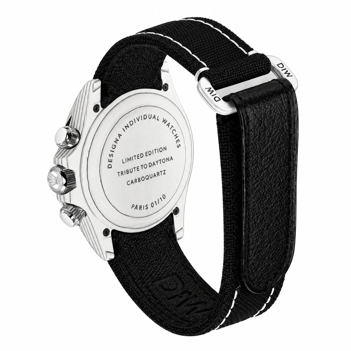 Rolex Panda Dial Watch with Black Woven Strap