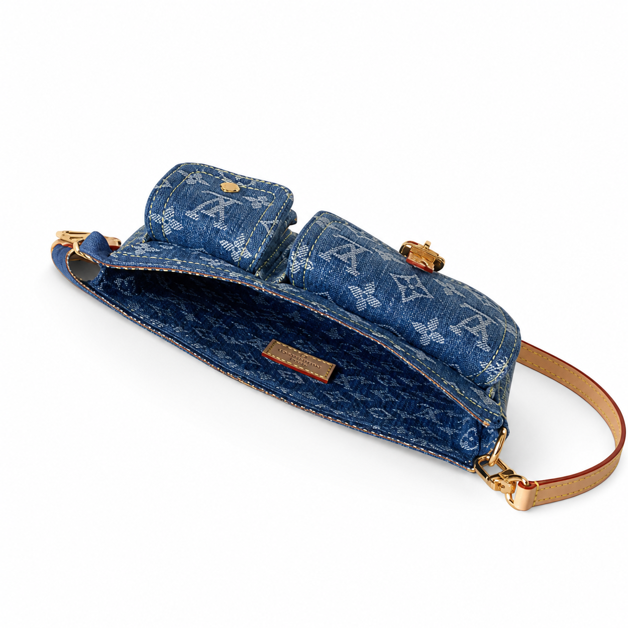 Louis Vuitton Félicie Pochette — Monogram Denim Blue & Vachetta