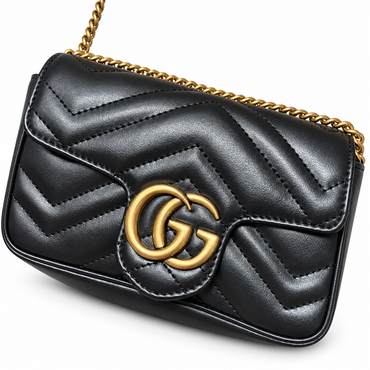 Gucci GG Marmont Super Mini Bag in Black Matelassé