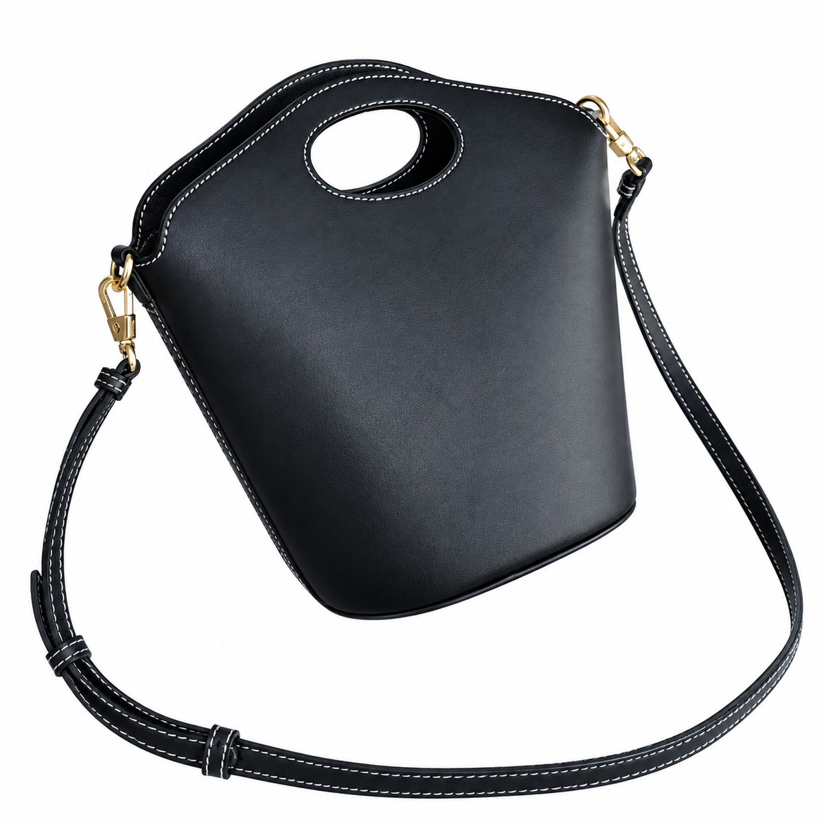 Burberry Sculpted Black Cutout Handle Bag