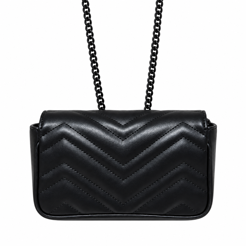 Gucci GG Marmont Super Mini Bag in Tonal Black with Black Hardware