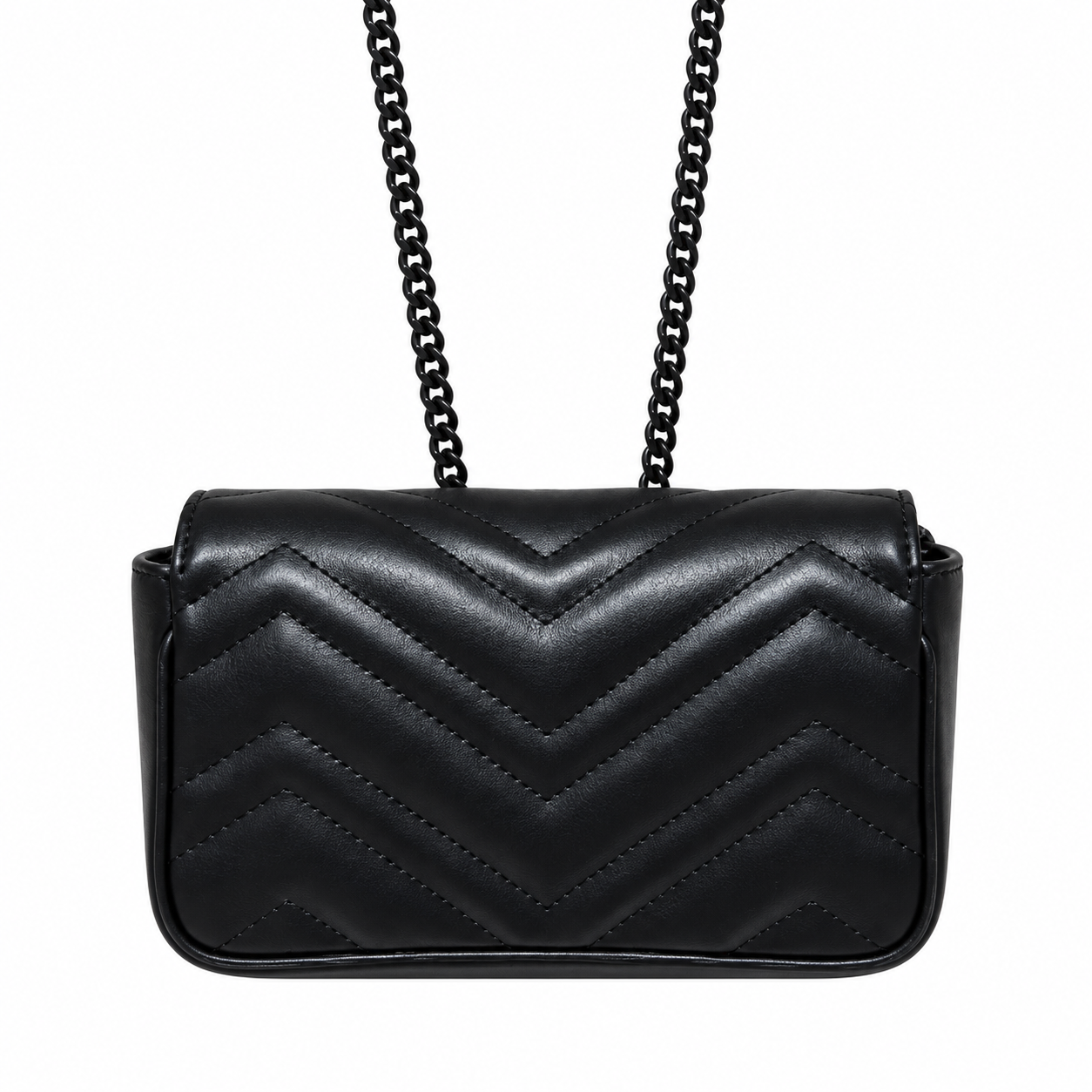 Gucci GG Marmont Super Mini Bag in Tonal Black with Black Hardware