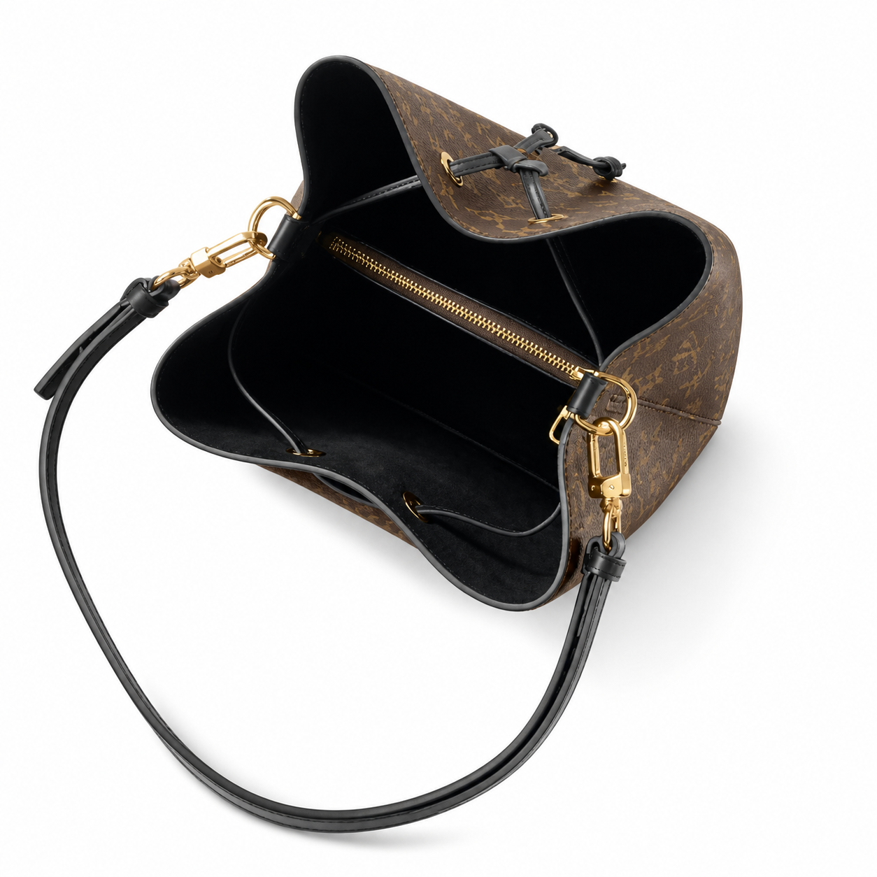 Louis Vuitton Noé GM — Monogram Canvas, Black Leather Trim & Drawstring Closure