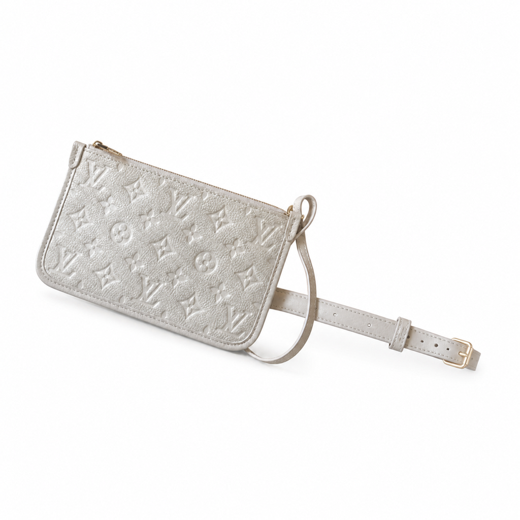 Louis Vuitton Giant Monogram Hobo — Crème Empreinte, Gold Zipper, Stud Feet & Matching Mini Pouch