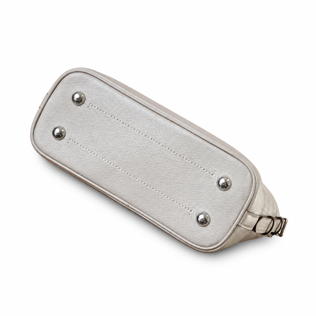 Louis Vuitton Mahina Bucket — Galet Grey Perforated Calfskin, Laser-Cut Monogram & Silver Hardware