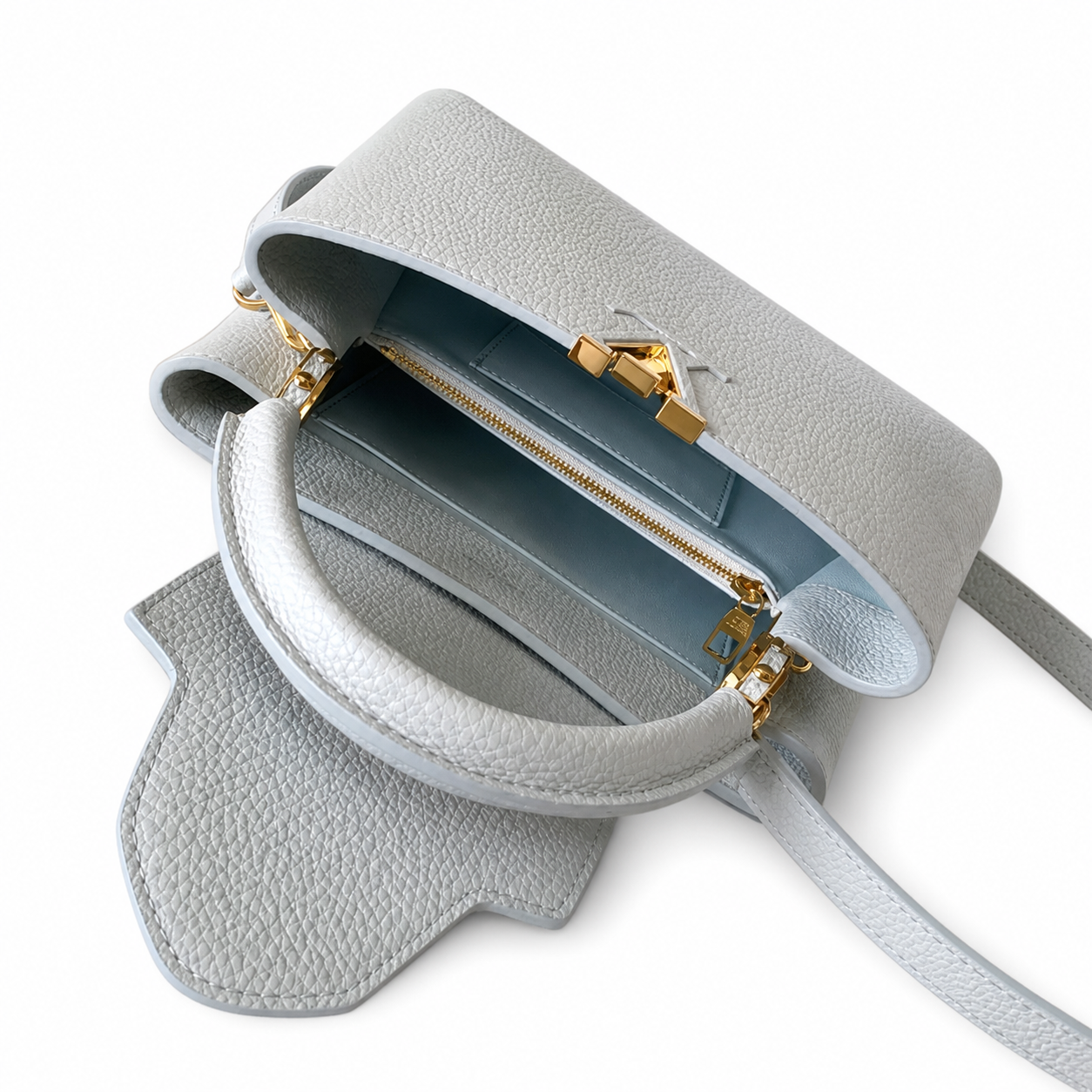 Louis Vuitton Capucines BB — Taurillon Leather in Bleu Glacier with Gold Hardware