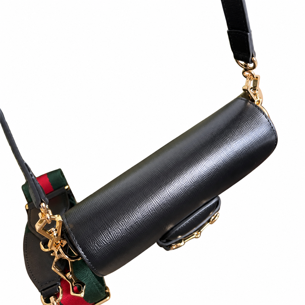 Gucci Horsebit 1955 Mini Crossbody Bag in Black Leather