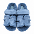 Hermès Light Blue Textured H-Strap Slides