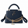 Louis Vuitton Capucines BB — Navy Taurillon, Openwork LV & Orange Bead