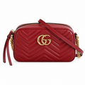 Gucci GG Marmont Small Camera Bag in Hibiscus Red Matelassé