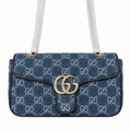 Gucci GG Marmont Wallet-on-Chain in Navy Blue GG Canvas