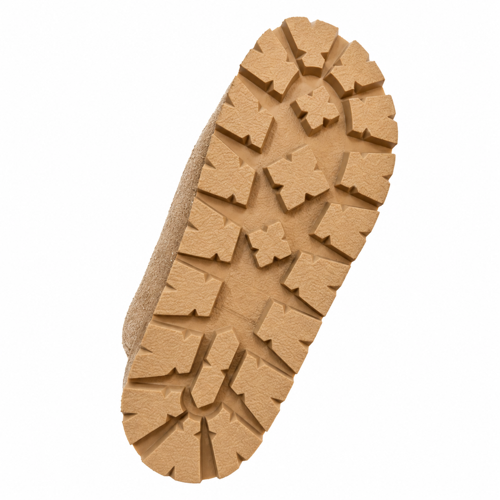 Prada Camel Plush-Trim Lug-Sole Loafer Mules