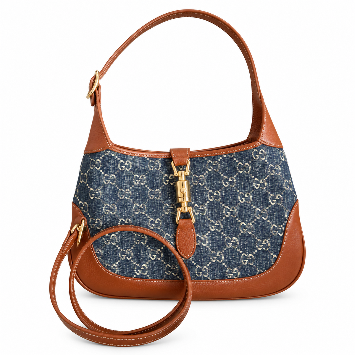 Gucci Jackie 1961 GG Denim Shoulder Bag