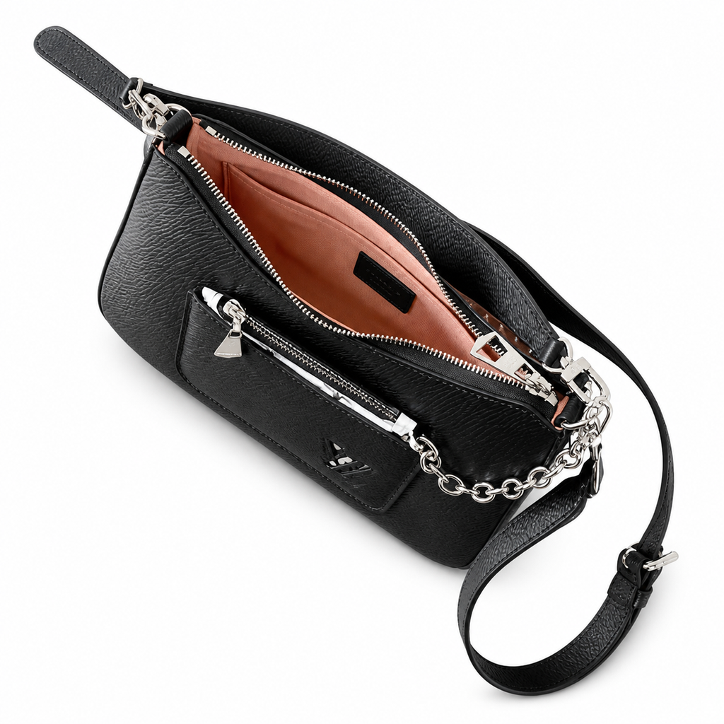 Louis Vuitton Croisette — Noir Epi Leather & Monogram Canvas Strap