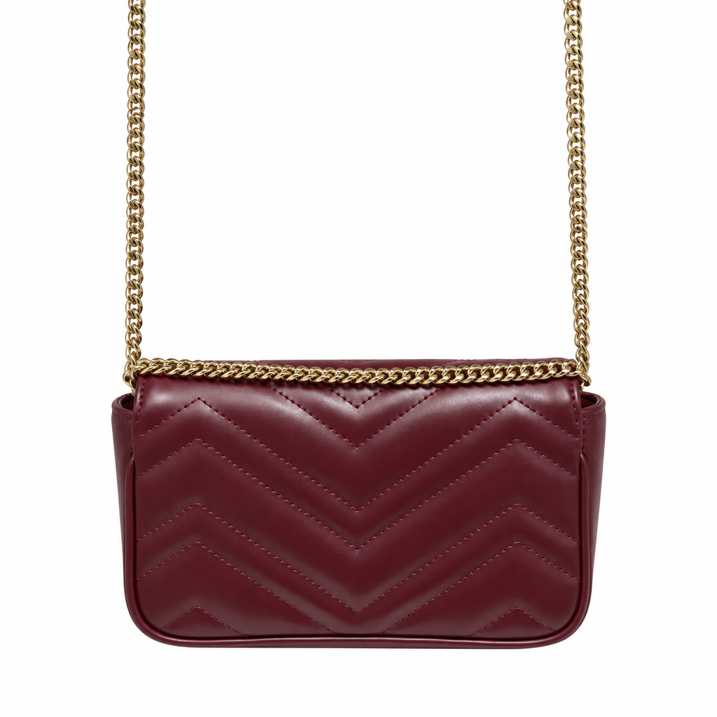 Gucci GG Marmont Super Mini Bag in Bordeaux Matelassé