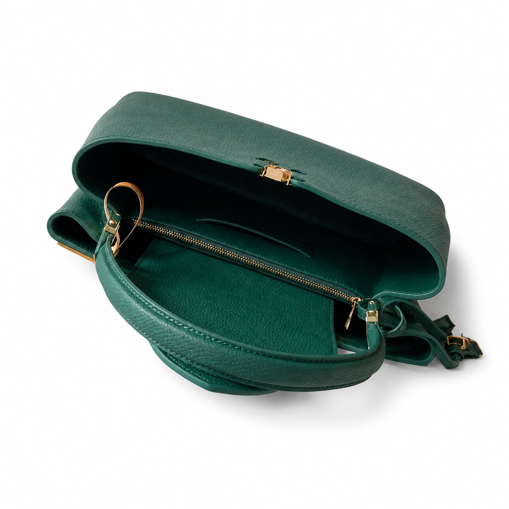 Louis Vuitton Capucines Tote MM — Taurillon Leather in Vert Foncé with Gold LV Lock