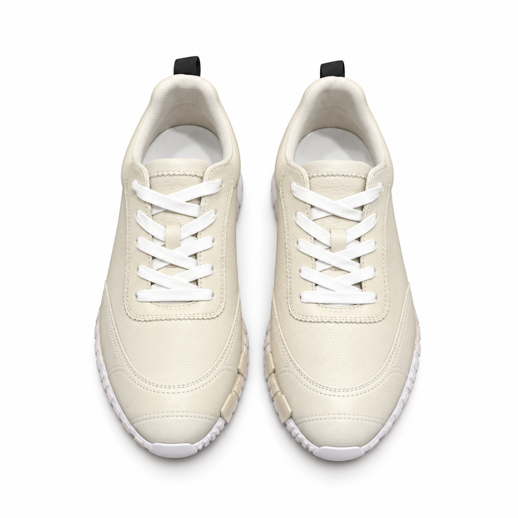 Hermès Cream Sneakers with Sculpted White Sole
